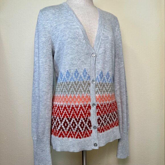 NWT EDDIE BAUER Womens Christine Fair Isle Mohair Blend Cardigan Sweater Medium - Picture 3 of 7